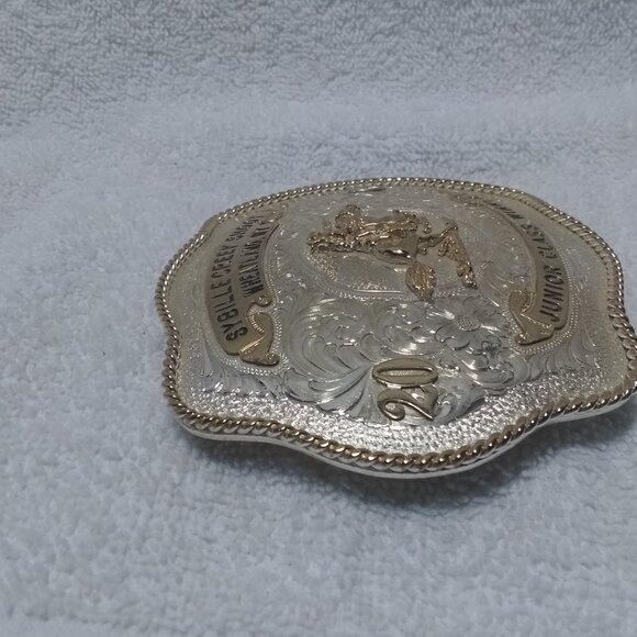 AQHA CMSA Cowboy Mounted Shooting Association Trophy Buckle Sybille Creek Shoot - Picture 7 of 12